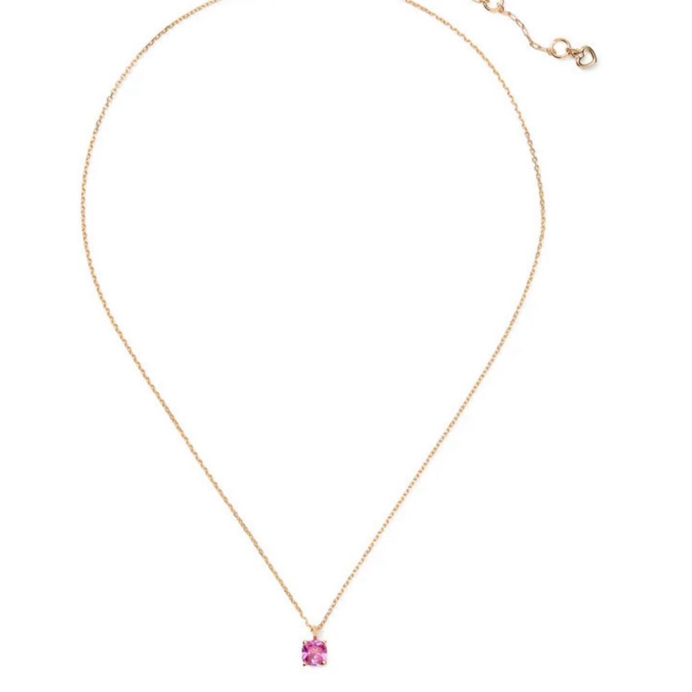 Kate Spade New York Little Luxuries Square Pendant Necklace NWT Rose Pink - Picture 5 of 6